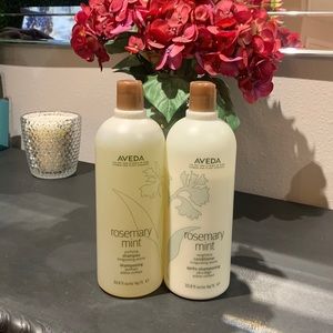 Authentic Aveda rosemary mint big bottle set
